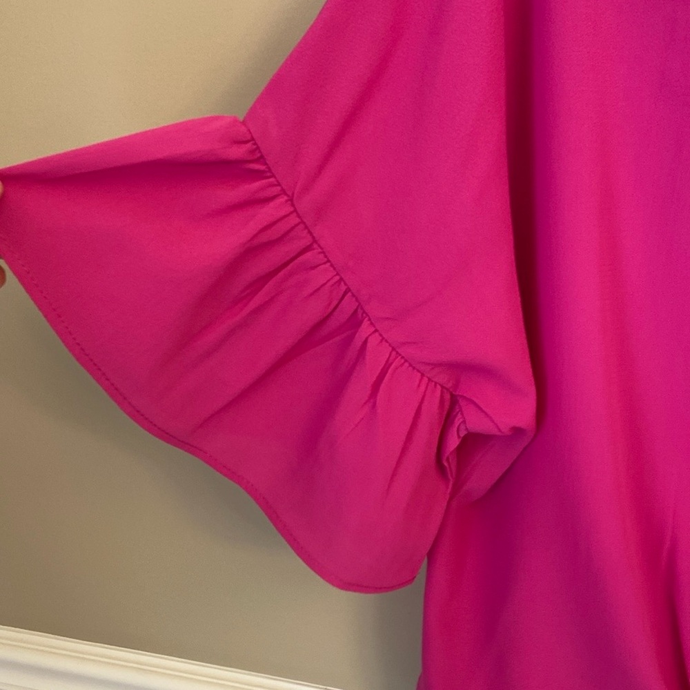 NWT She + Sky Fuchsia Button Front Blouse - Small, Medium, Large‎ - Picture 4 of 9